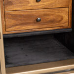 Detail — ebony microsuede interior with LED down-lighting