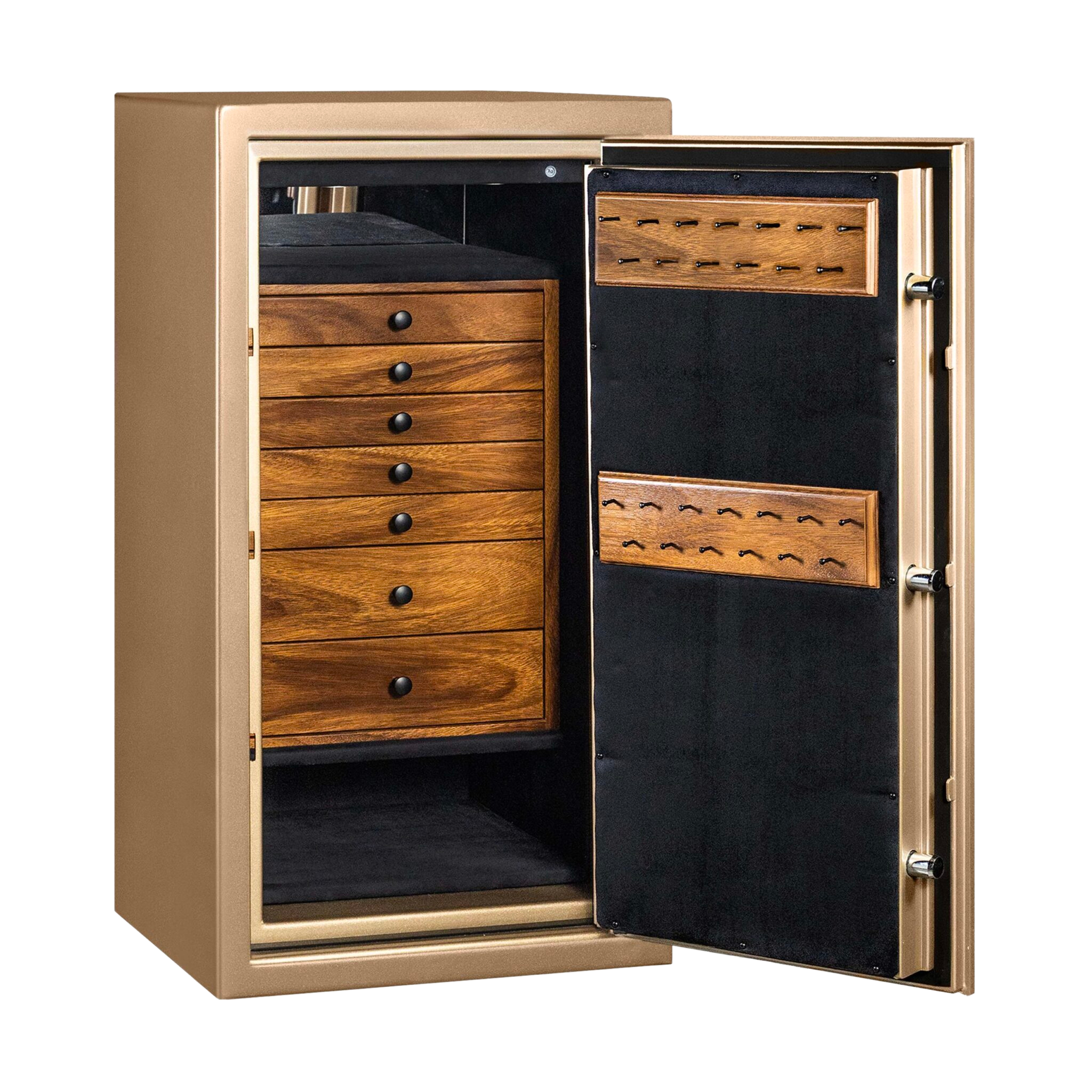 Julie Ann — Amethyst Jewelry Safe in Bullion Gold, open