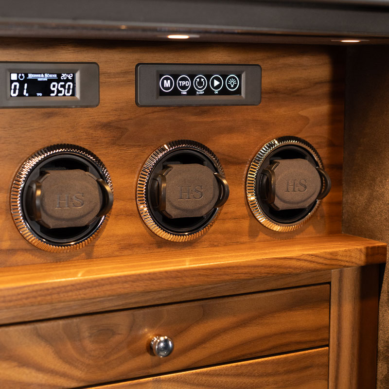Detail — programmable Heisse & Söhne watch winders